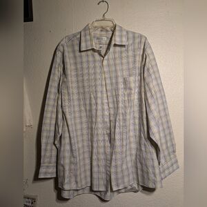 Van Heusen Men's Plaid Button-Up Shirt Pre-owned  Size 18. 34/35